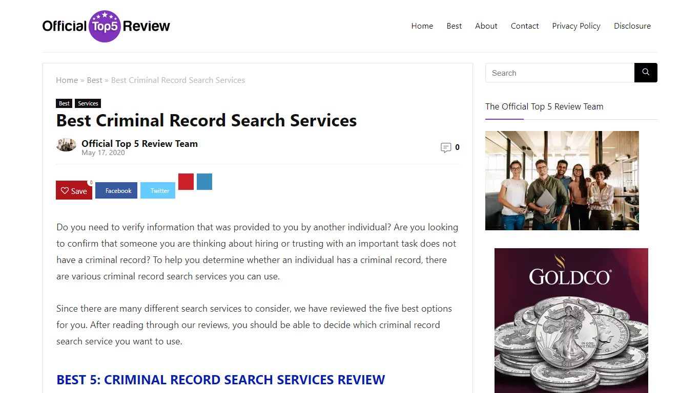 Best Criminal Record Search Services - Official Top 5 Review